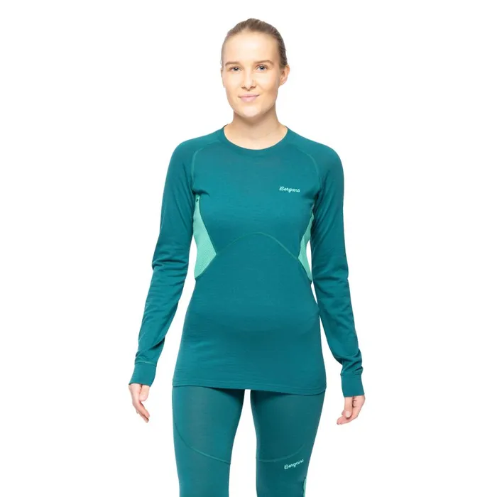 Women Bergans Of Norway Wool Longsleeved Shirts InnerPure Merino Long Sleeve Malachite Green Light Malachite Green Women Bergans Of Norway Wool Longsleeved Shirts InnerPure Merino Long Sleeve Malachite Green Light Malachite Green