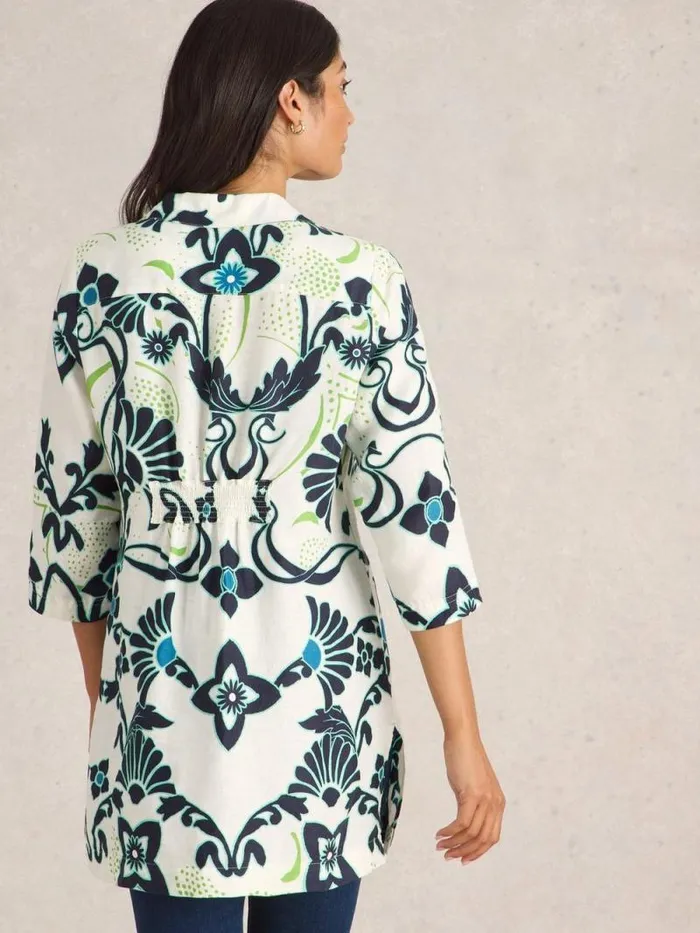 Women Blake Linen Tunic Ivory Print White Stuff Shirts and Blouses Women Blake Linen Tunic Ivory Print White Stuff Shirts and Blouses
