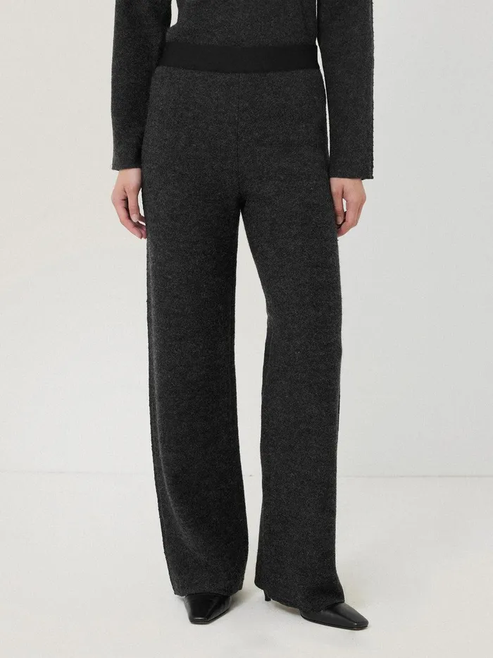 Women Boiled Wool Blend Trouser Dark Grey Jigsaw Pyjamas and Loungewear