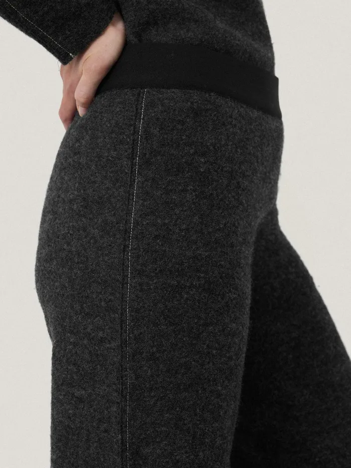 Women Boiled Wool Blend Trouser Dark Grey Jigsaw Pyjamas and Loungewear