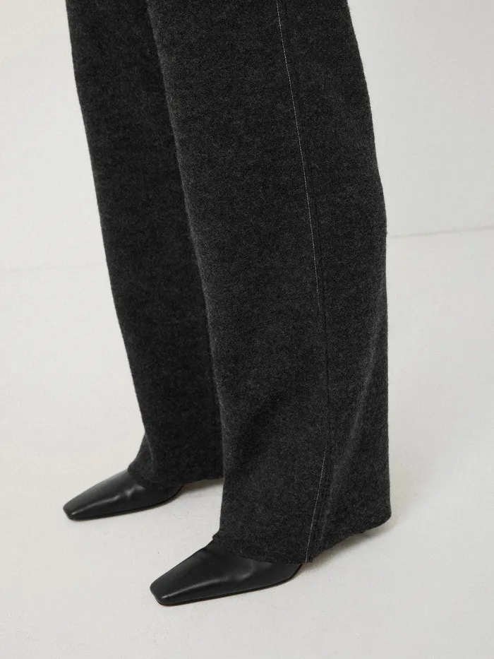 Women Boiled Wool Blend Trouser Dark Grey Jigsaw Pyjamas and Loungewear