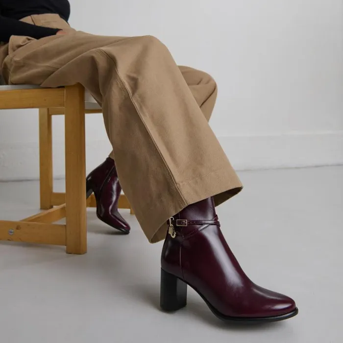 Women Boots Talons Hauts Et Charms Dors Burgundy JONAK Ankle Boots Lowboots