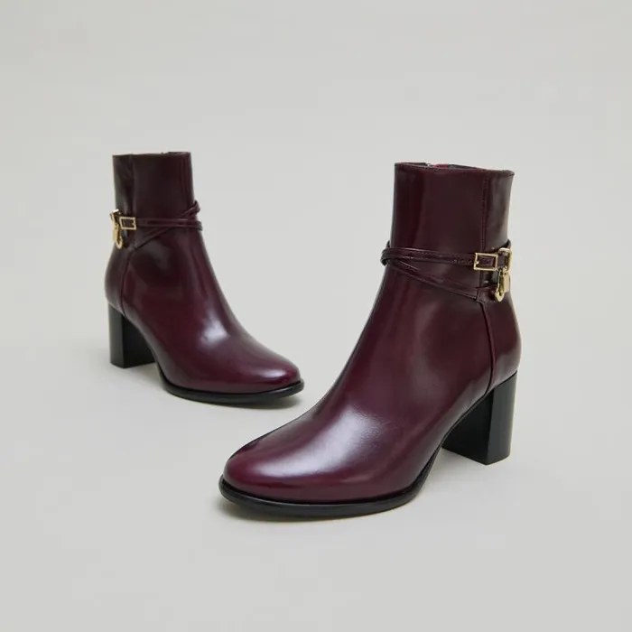 Women Boots Talons Hauts Et Charms Dors Burgundy JONAK Ankle Boots Lowboots Women Boots Talons Hauts Et Charms Dors Burgundy JONAK Ankle Boots Lowboots