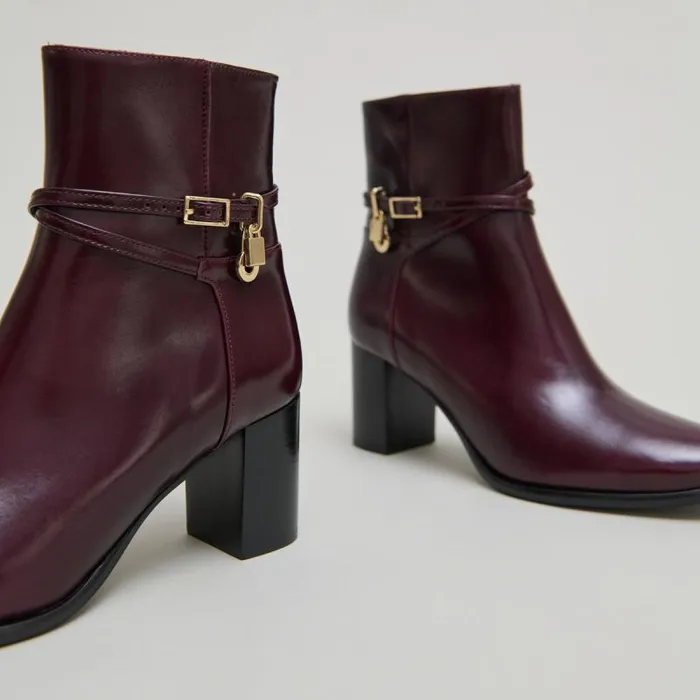 Women Boots Talons Hauts Et Charms Dors Burgundy JONAK Ankle Boots Lowboots Women Boots Talons Hauts Et Charms Dors Burgundy JONAK Ankle Boots Lowboots