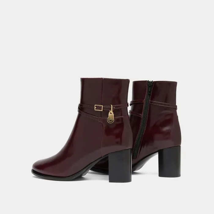 Women Boots Talons Hauts Et Charms Dors Burgundy JONAK Ankle Boots Lowboots Women Boots Talons Hauts Et Charms Dors Burgundy JONAK Ankle Boots Lowboots