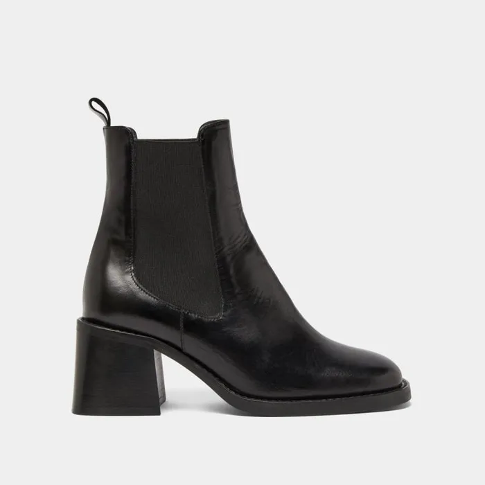 Women Boots With Elastics And Chunky Heels Black JONAK Ankle Boots Lowboots