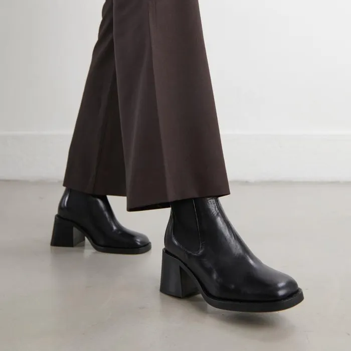 Women Boots With Elastics And Chunky Heels Black JONAK Ankle Boots Lowboots