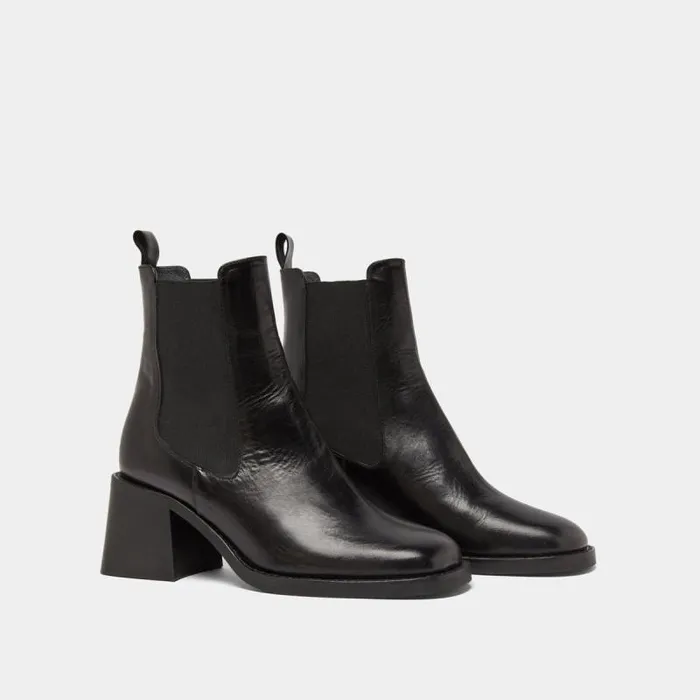 Women Boots With Elastics And Chunky Heels Black JONAK Ankle Boots Lowboots