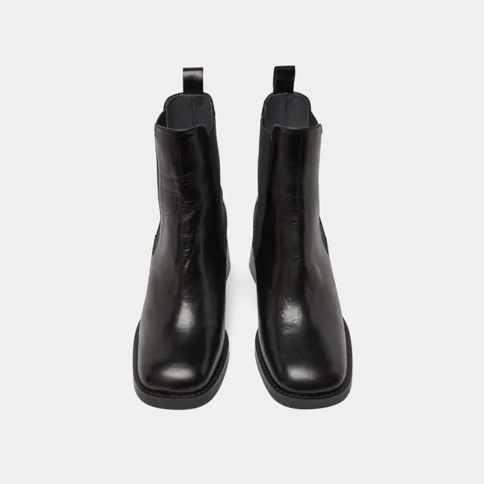 Women Boots With Elastics And Chunky Heels Black JONAK Ankle Boots Lowboots