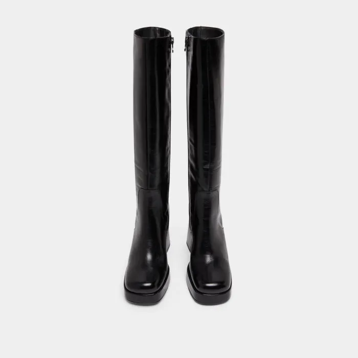 Women Boots With Heels And Square Toes Black JONAK Boots Thighhigh Boots