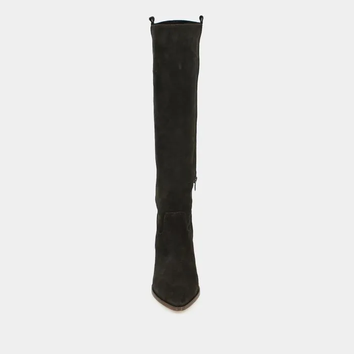 Women Boots With High Heels And Pointed Toes Dark Brown JONAK Boots Thighhigh Boots