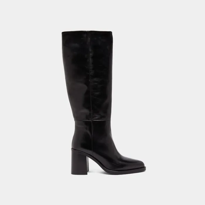 Women Boots With Laminated Heels Black JONAK Boots Thighhigh Boots