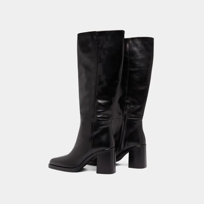 Women Boots With Laminated Heels Black JONAK Boots Thighhigh Boots