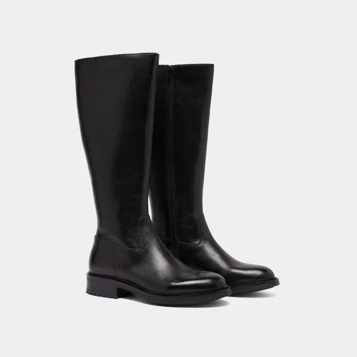 Women Boots With Notched Heels Black JONAK Boots Thighhigh Boots