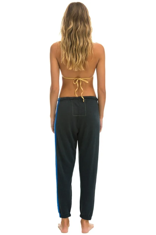 Women Bottoms Aviator Nation 5 STRIPE SWEATPANTS 8211 CHARCOAL BLUE PURPLE Women Bottoms Aviator Nation 5 STRIPE SWEATPANTS 8211 CHARCOAL BLUE PURPLE