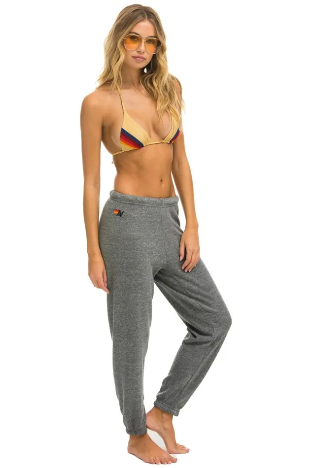 Women Bottoms Aviator Nation 5 STRIPE SWEATPANTS 8211 HEATHER GREY 2 Women Bottoms Aviator Nation 5 STRIPE SWEATPANTS 8211 HEATHER GREY 2