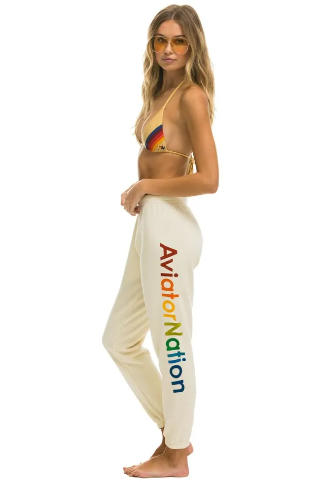 Women Bottoms Aviator Nation AVIATOR NATION SWEATPANTS 8211 VINTAGE WHITE