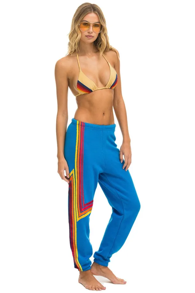Women Bottoms Aviator Nation BLAZE 4 SWEATPANTS 8211 OCEAN