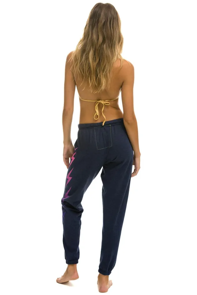 Women Bottoms Aviator Nation BOLT FADE 4 SWEATPANTS 8211 NAVY PINK PURPLE Women Bottoms Aviator Nation BOLT FADE 4 SWEATPANTS 8211 NAVY PINK PURPLE