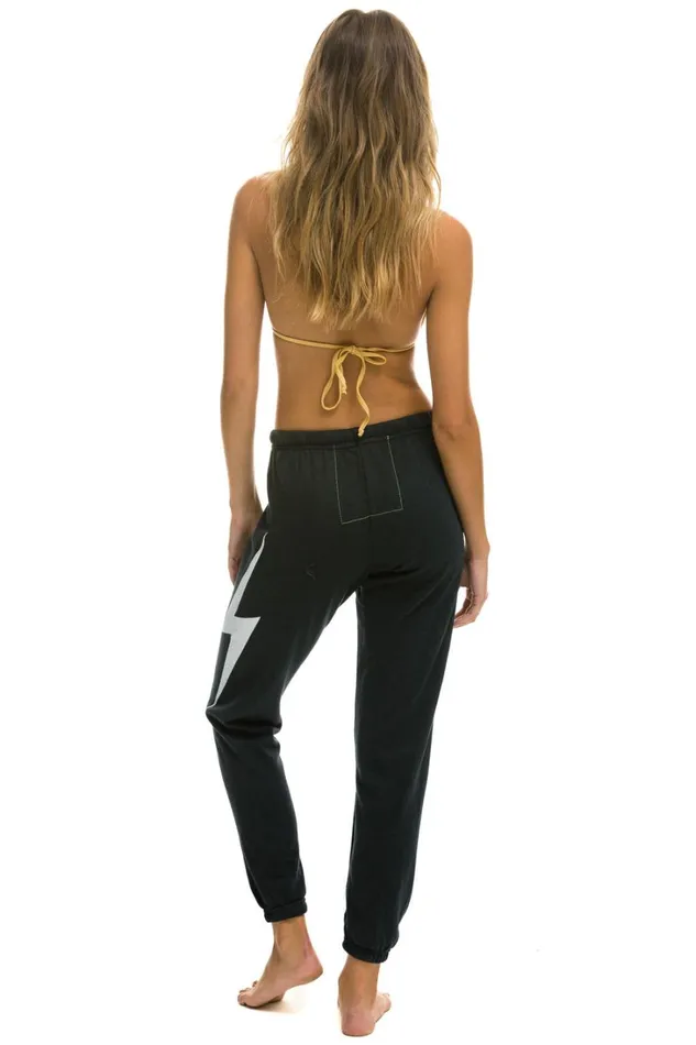 Women Bottoms Aviator Nation BOLT SWEATPANTS 8211 CHARCOAL