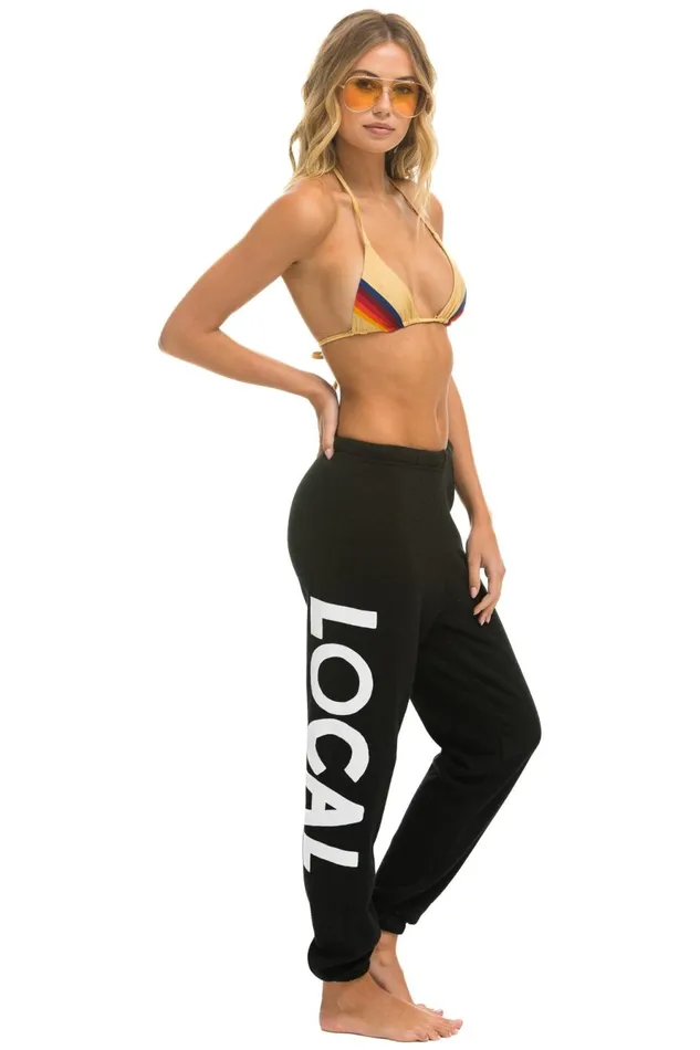 Women Bottoms Aviator Nation LOCALS ONLY SWEATPANTS 8211 BLACK