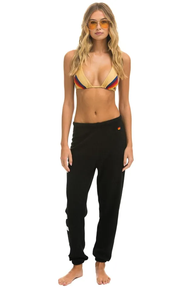 Women Bottoms Aviator Nation LOCALS ONLY SWEATPANTS 8211 BLACK Women Bottoms Aviator Nation LOCALS ONLY SWEATPANTS 8211 BLACK