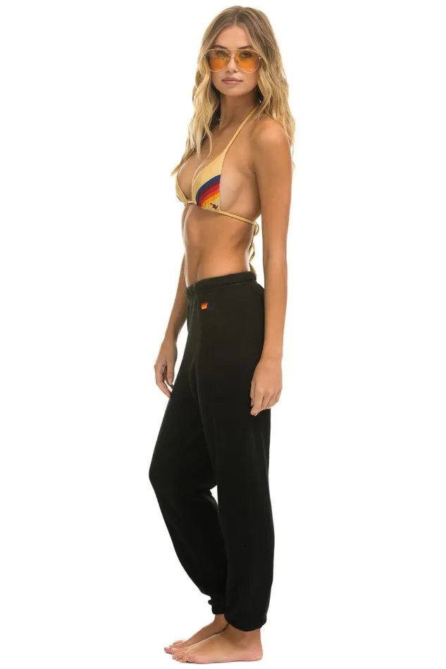 Women Bottoms Aviator Nation LOCALS ONLY SWEATPANTS 8211 BLACK Women Bottoms Aviator Nation LOCALS ONLY SWEATPANTS 8211 BLACK
