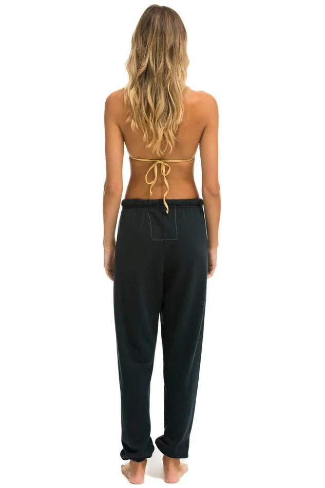Women Bottoms Aviator Nation RAINBOW EMBROIDERY SWEATPANTS 8211 CHARCOAL Women Bottoms Aviator Nation RAINBOW EMBROIDERY SWEATPANTS 8211 CHARCOAL