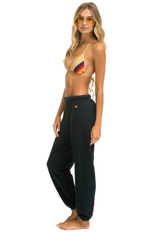 Women Bottoms Aviator Nation RAINBOW EMBROIDERY SWEATPANTS 8211 CHARCOAL Women Bottoms Aviator Nation RAINBOW EMBROIDERY SWEATPANTS 8211 CHARCOAL
