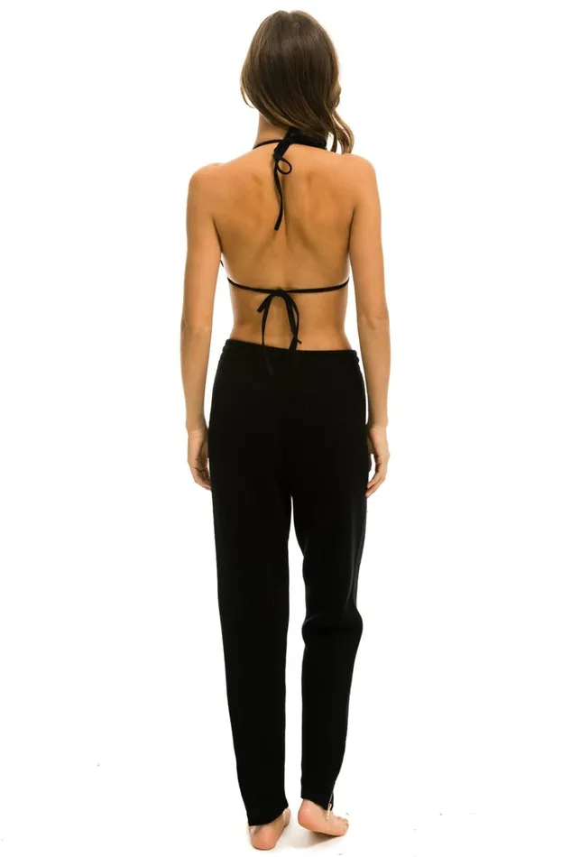 Women Bottoms Aviator Nation VINTAGE CABIN CASHMERE SWEATER PANTt BLACK