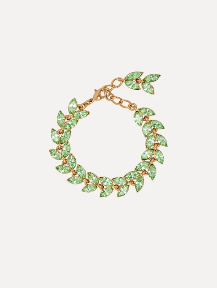 Women Bracelets Oscar De La Renta Crystal Leaves Bracelet Chrysolite