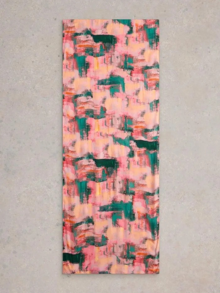 Women Brush Print Scarf Pink Multi White Stuff Scarves Women Brush Print Scarf Pink Multi White Stuff Scarves