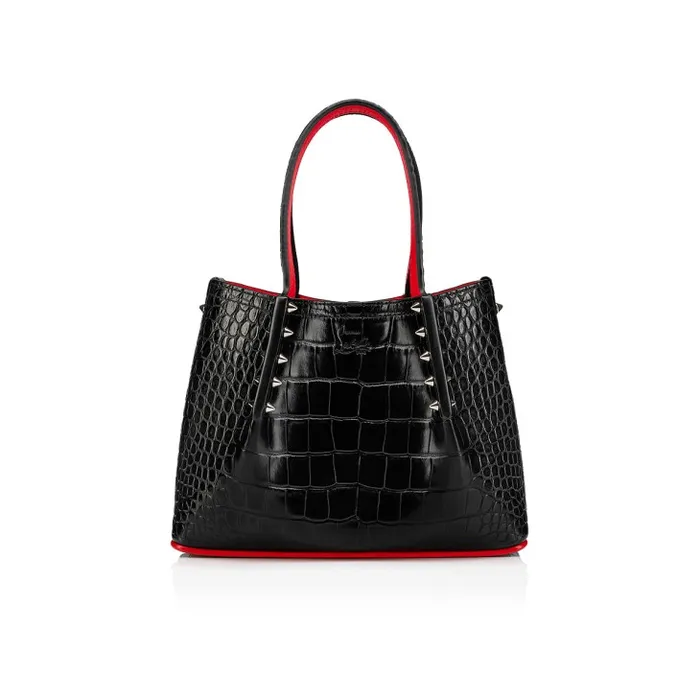 Women Cabarock Mini Tote Bag 8211 Alligator Embossed Calf Leather 8211 Black Christian Louboutin Mini Bags
