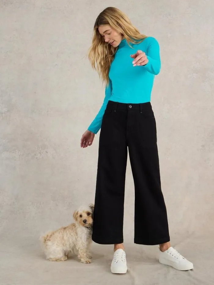 Women CAMILLE HIGH NECK TEE Bright Teal White Stuff Tops and Tees