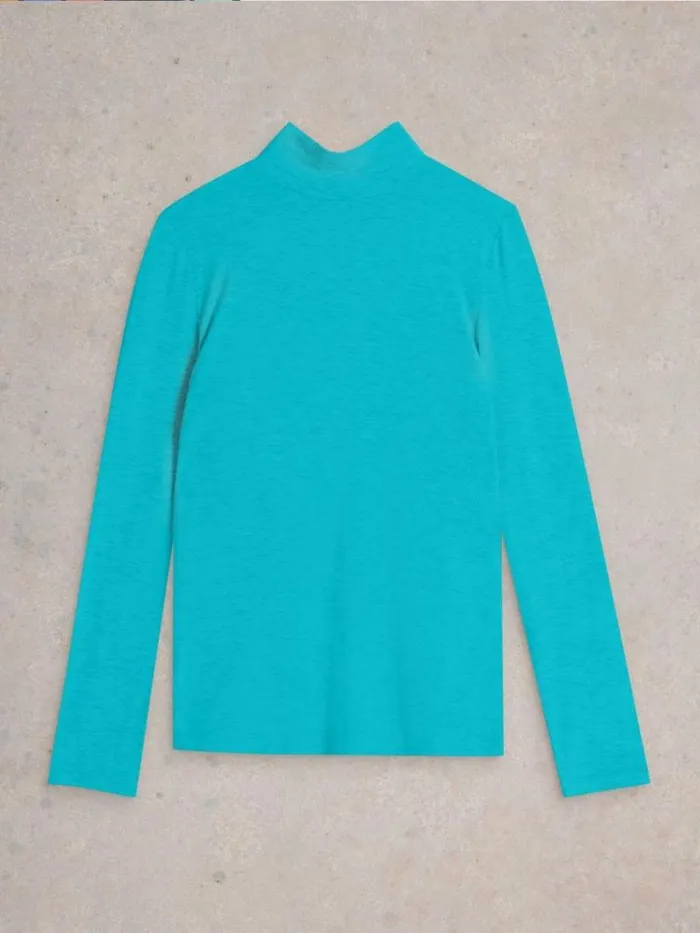 Women CAMILLE HIGH NECK TEE Bright Teal White Stuff Tops and Tees