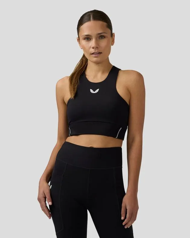 Women Castore Sports Bras WoApex Aeromesh Longline Sports Bra 8211 Black