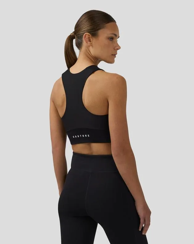 Women Castore Sports Bras WoApex Aeromesh Longline Sports Bra 8211 Black
