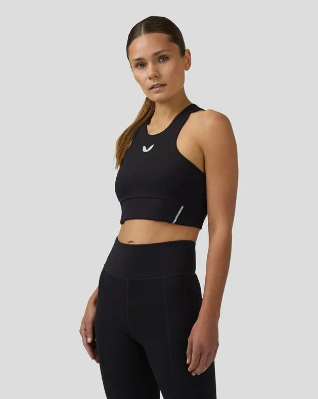 Women Castore Sports Bras WoApex Aeromesh Longline Sports Bra 8211 Black
