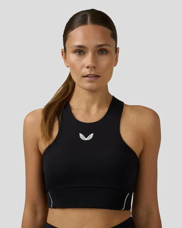Women Castore Sports Bras WoApex Aeromesh Longline Sports Bra 8211 Black