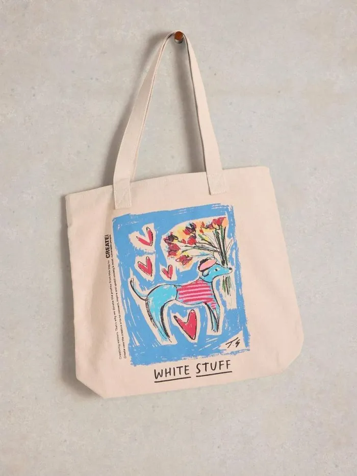Women Charity Tote Bag Natural Print White Stuff Bags and Purses