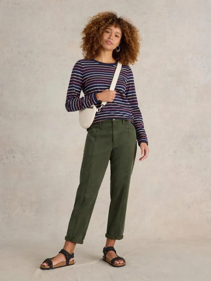 Women CLARA STRIPE LS TEE Navy Multi White Stuff Tops and Tees