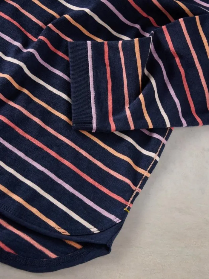 Women CLARA STRIPE LS TEE Navy Multi White Stuff Tops and Tees