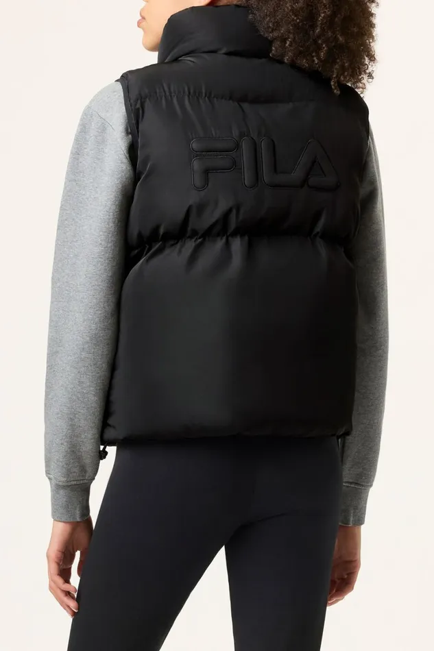Women Coats and Jackets Fila Ski Vacation Puffer Vest 001 Black Women Coats and Jackets Fila Ski Vacation Puffer Vest 001 Black