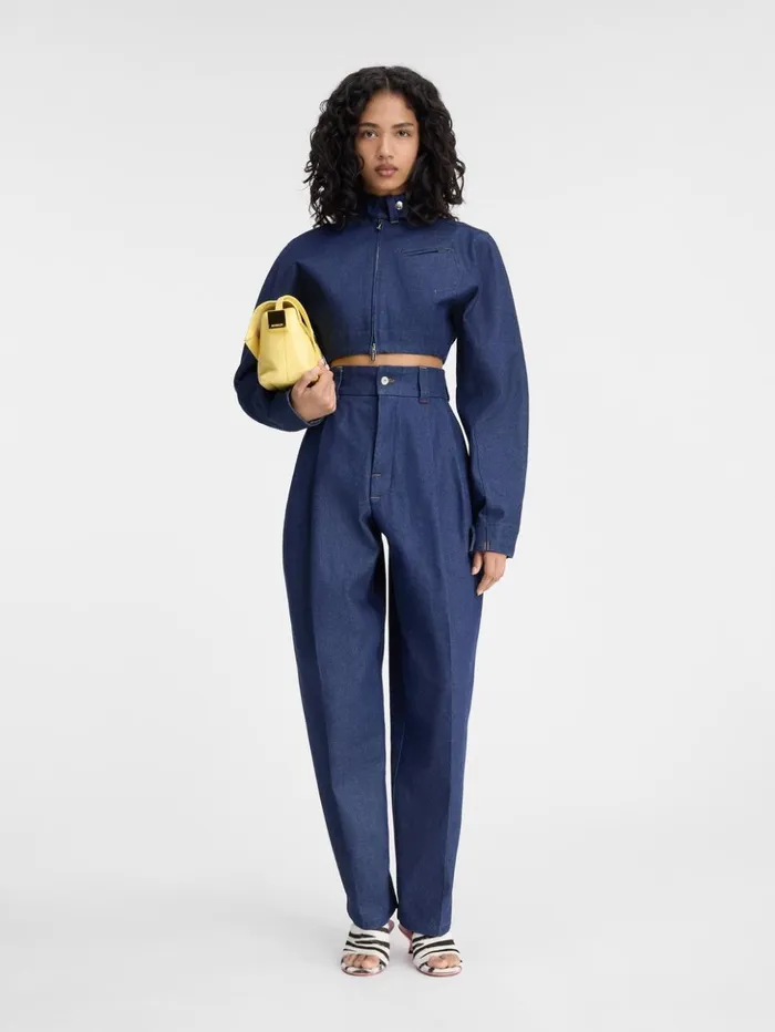 Women Coats and Jackets JACQUEMUS The Cabrio Denim DeNmes Jacket Navy