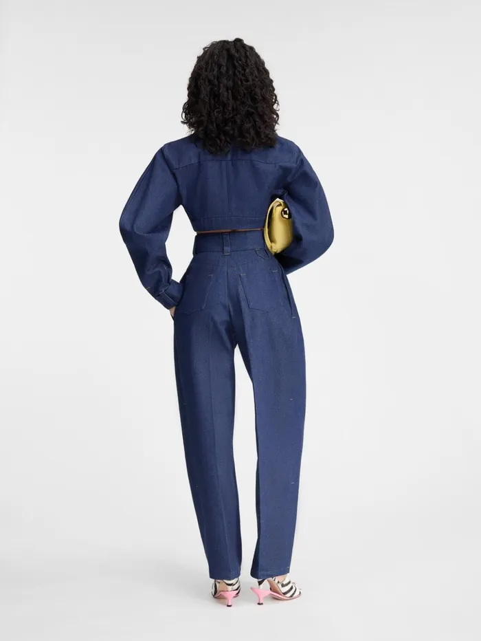Women Coats and Jackets JACQUEMUS The Cabrio Denim DeNmes Jacket Navy Women Coats and Jackets JACQUEMUS The Cabrio Denim DeNmes Jacket Navy