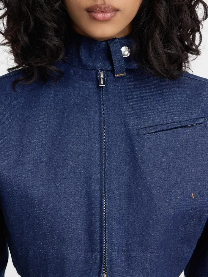 Women Coats and Jackets JACQUEMUS The Cabrio Denim DeNmes Jacket Navy Women Coats and Jackets JACQUEMUS The Cabrio Denim DeNmes Jacket Navy