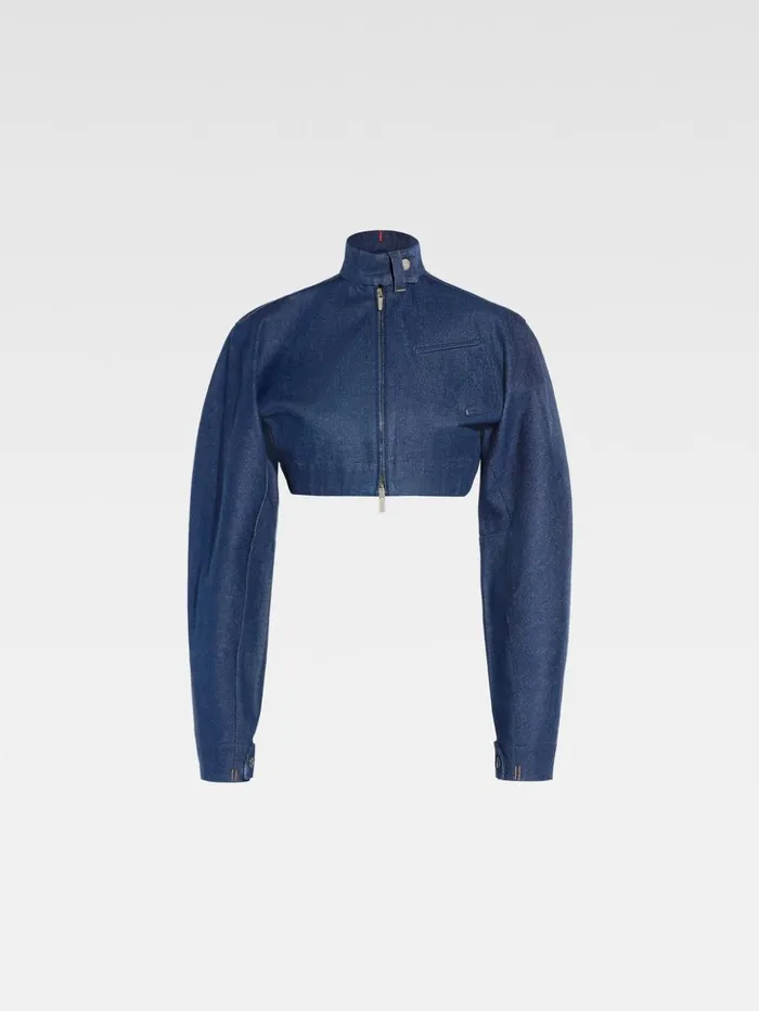Women Coats and Jackets JACQUEMUS The Cabrio Denim DeNmes Jacket Navy Women Coats and Jackets JACQUEMUS The Cabrio Denim DeNmes Jacket Navy