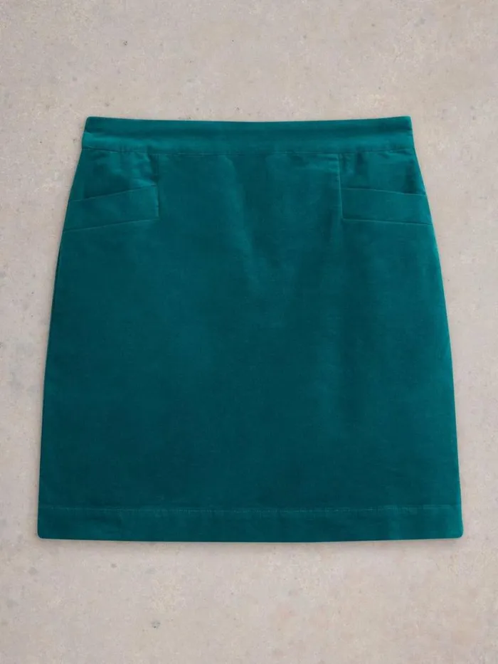 Women Coral Velvet Skirt Bright Teal White Stuff Skirts