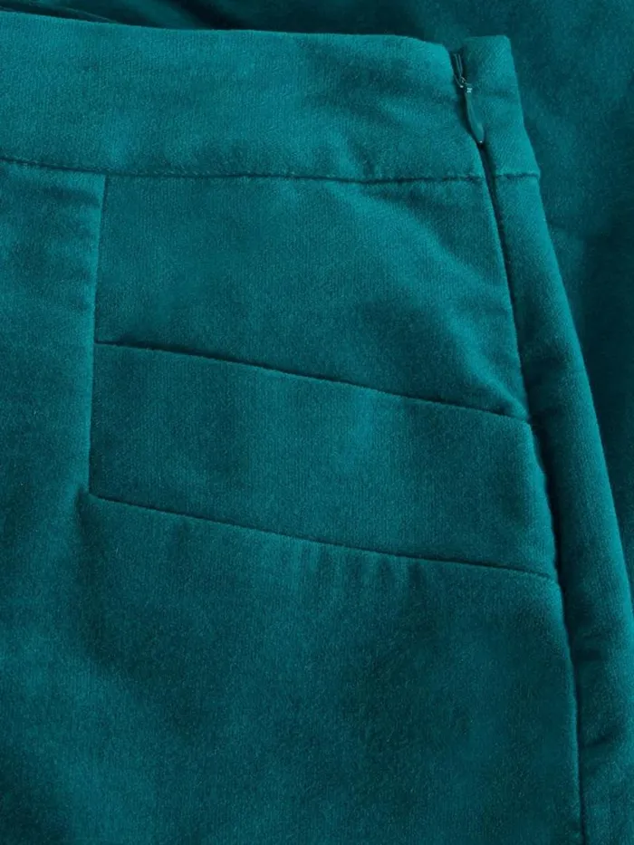 Women Coral Velvet Skirt Bright Teal White Stuff Skirts