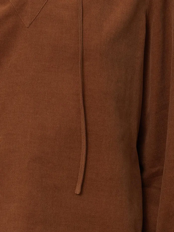 Women Corduroy V Neck Top Brown Jigsaw Shirts and Tops
